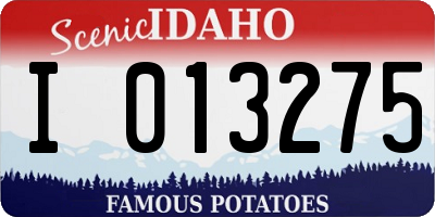 ID license plate I013275