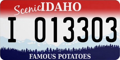 ID license plate I013303