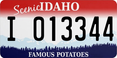 ID license plate I013344