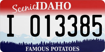 ID license plate I013385