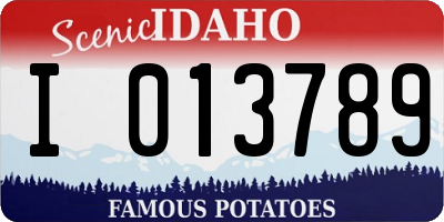 ID license plate I013789