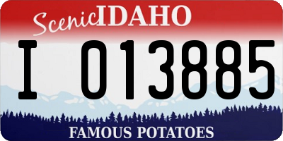 ID license plate I013885