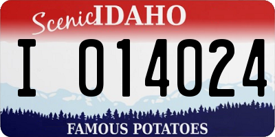 ID license plate I014024
