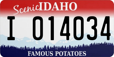 ID license plate I014034