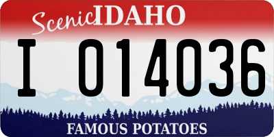 ID license plate I014036