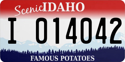ID license plate I014042