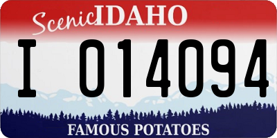 ID license plate I014094