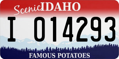 ID license plate I014293