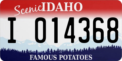 ID license plate I014368
