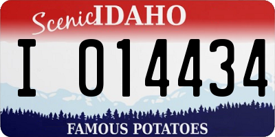 ID license plate I014434
