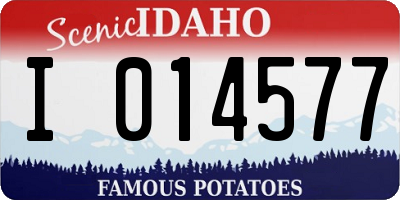 ID license plate I014577