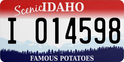 ID license plate I014598