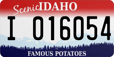 ID license plate I016054