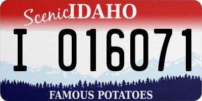 ID license plate I016071