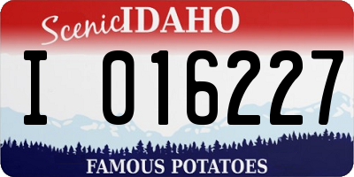 ID license plate I016227
