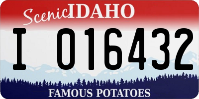 ID license plate I016432