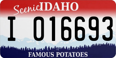 ID license plate I016693