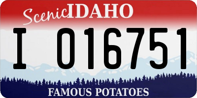 ID license plate I016751