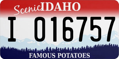 ID license plate I016757