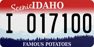 ID license plate I017100