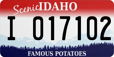 ID license plate I017102