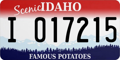 ID license plate I017215