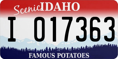 ID license plate I017363