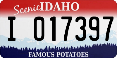 ID license plate I017397