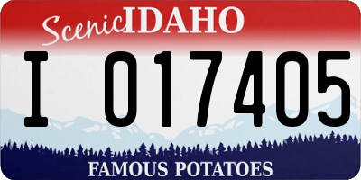 ID license plate I017405