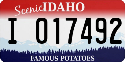 ID license plate I017492