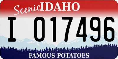 ID license plate I017496