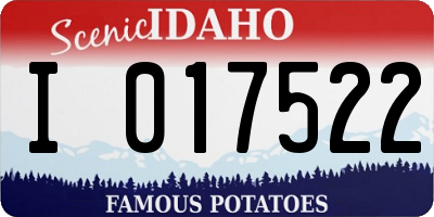 ID license plate I017522