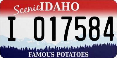 ID license plate I017584