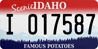 ID license plate I017587