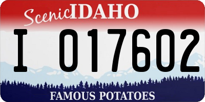 ID license plate I017602
