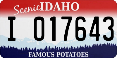 ID license plate I017643