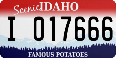 ID license plate I017666