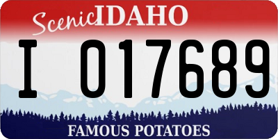 ID license plate I017689
