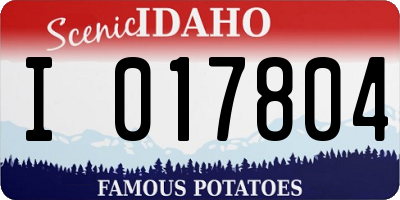ID license plate I017804