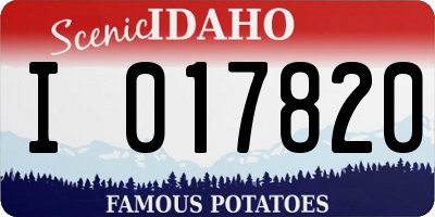 ID license plate I017820