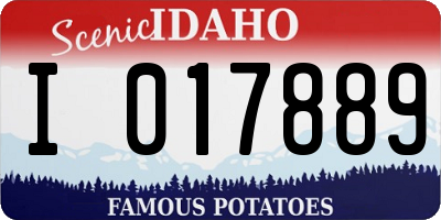 ID license plate I017889