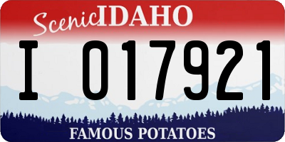 ID license plate I017921