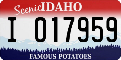 ID license plate I017959