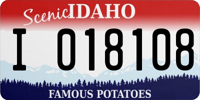ID license plate I018108