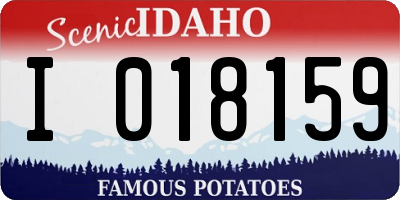 ID license plate I018159