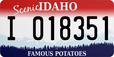 ID license plate I018351