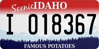 ID license plate I018367