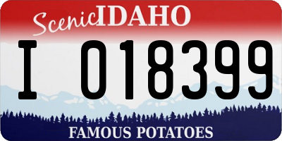ID license plate I018399