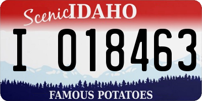ID license plate I018463