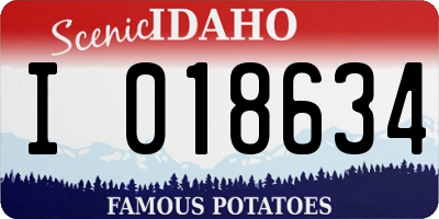 ID license plate I018634